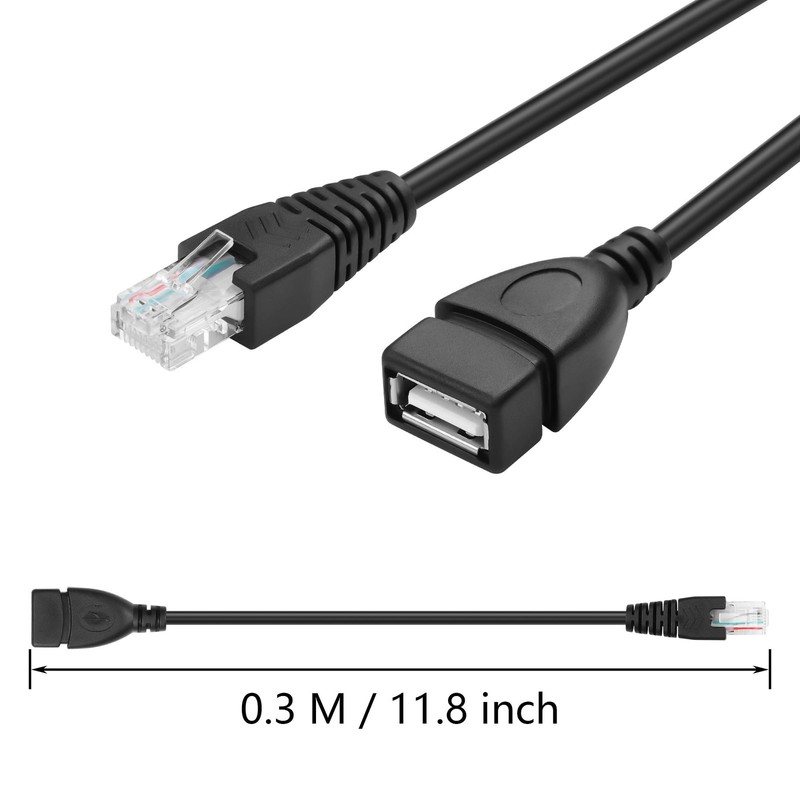 2 PCS 11.81 Inch USB to RJ45 Ethernet Cable USB Female to RJ45 Male Extender gallery