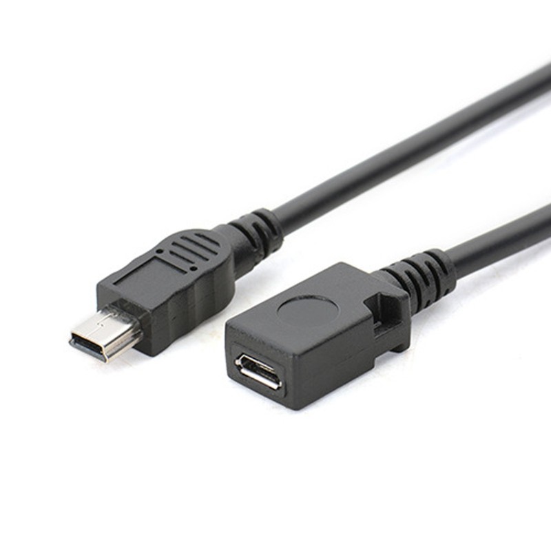 Micro USB to Mini USB Converter Line for Disk/Fan/Card Reader Cord MP4 Black gallery