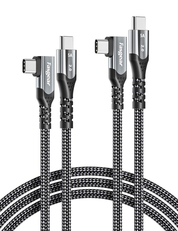 USB C to USB C Cable 2 Pack 3ft+6ft 100W 5A Fast Charging Braided Type C 2.0 ...