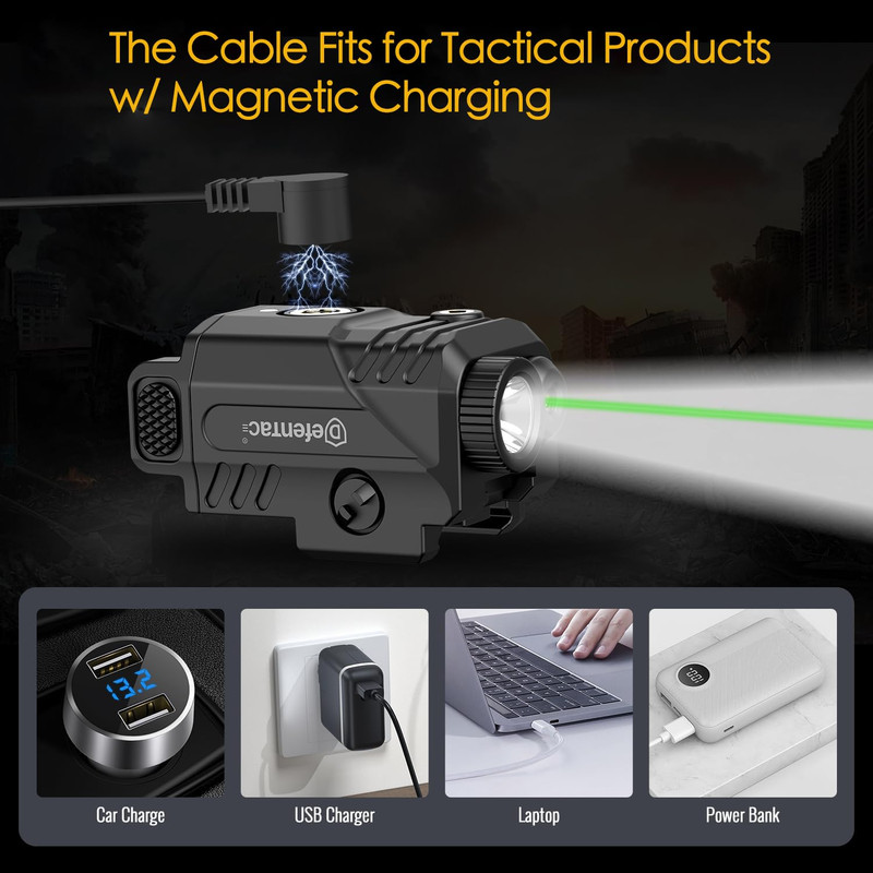DEFENTAC USB Magnetic Charging Cable Compatible with Tactical Products W/Magneti gallery