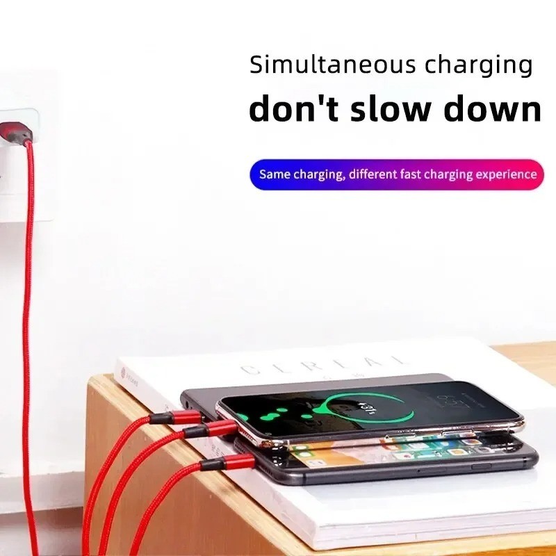 3-in-1 Fast Charging Cable USB Multi Connector Charger Cord for Devices gallery
