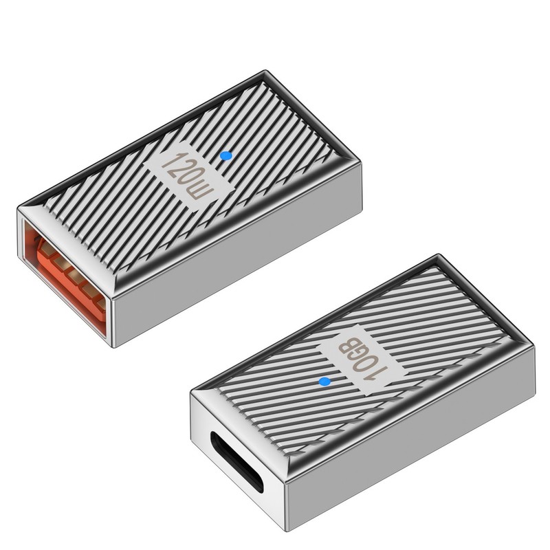 10Gbps Type-C to USB3.1 OTG Adapter 120W 6A Fast Charger Data Connector