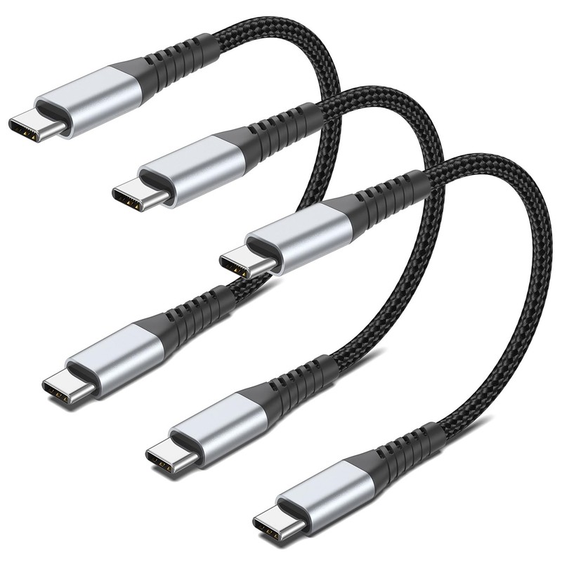 6 inch USB C to USB C Cable, 0.5ft 3Pack Short USB Type C Charger Cable PD Fa...