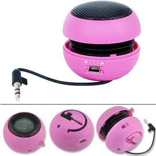 Wired Speaker Portable Audio Multimedia Rechargeable Pink for Cell Phones gallery