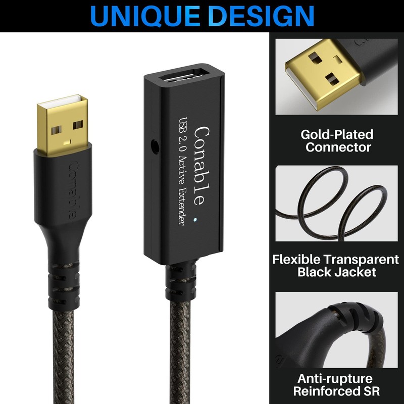 Active USB Extension Cable 50 Feet, USB 2.0 A to Female Cord (from 2ft to 150... gallery
