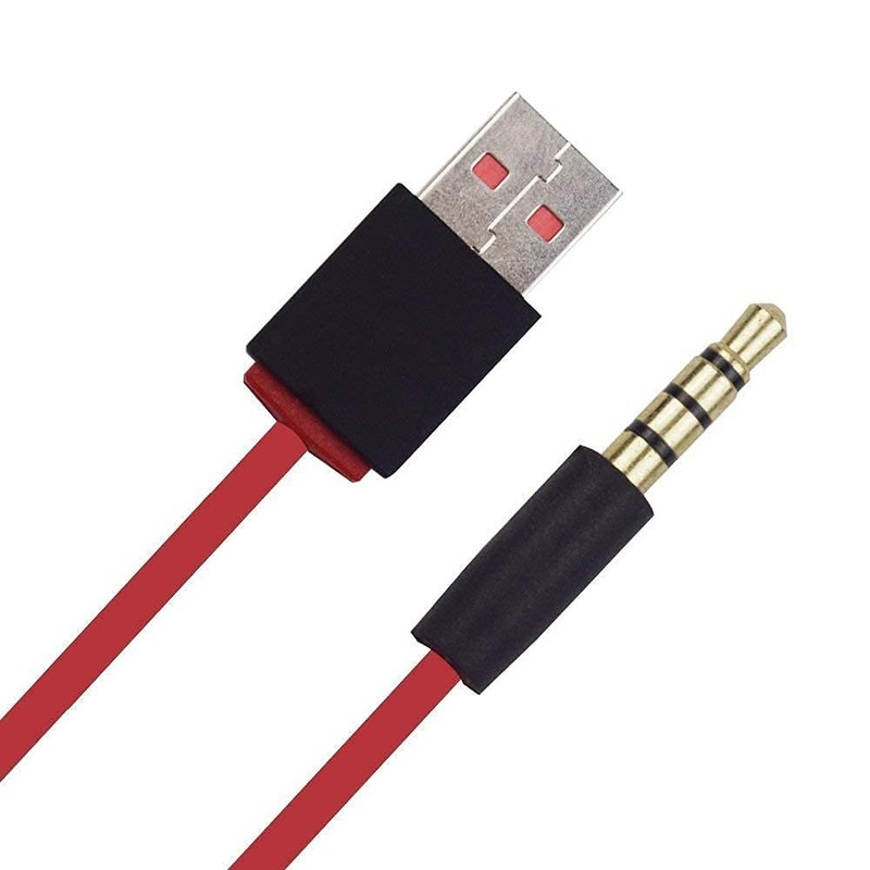 3.5mm Jack to USB Auxiliary Charger Sync Data Transfer Charging Cable with Be…