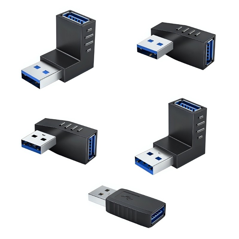 5PCS USB3.0 Male Female 90 Degree Converters for Space Saving Applications gallery