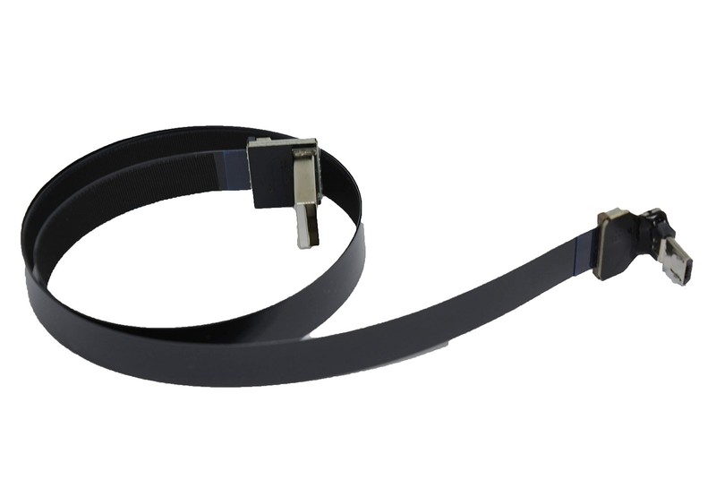 Long Flat Slim Thin Ribbon FPC Micro USB Male 90 Degree Angled up to Standard... gallery