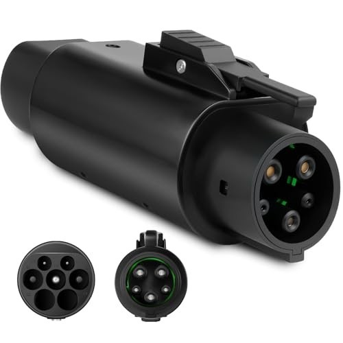 Type 2 to Type 1 EV Adapter, 32A 250V AC, IEC 62196 SAE J1772, Anti-Drop Clip gallery