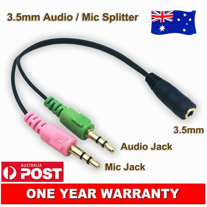 3.5mm 1/8″ Female to 2x 3.5mm Male Input TRS Stereo Audio Adapter Splitter Cable