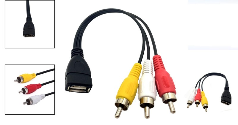 USB to 3 RCA Cable 8 Inch USB 2.0 A Female to 3RCA Male AV Capture Card gallery