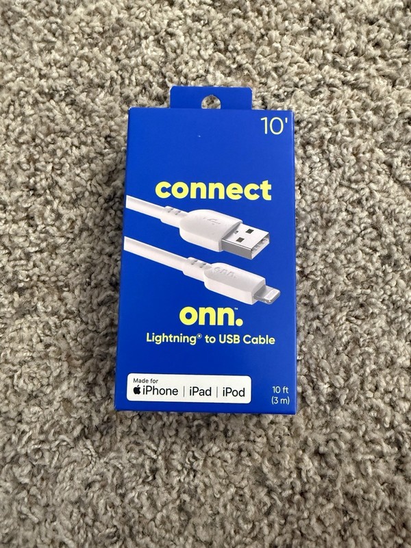 Connect Onn To USB Cable 10ft (OLD IPHONE CORD)