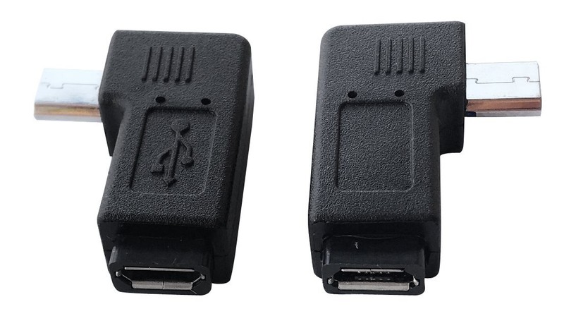 1 Pair Right Left 90 Degree Angle Micro USB Male to Micro USB Female Adapter gallery