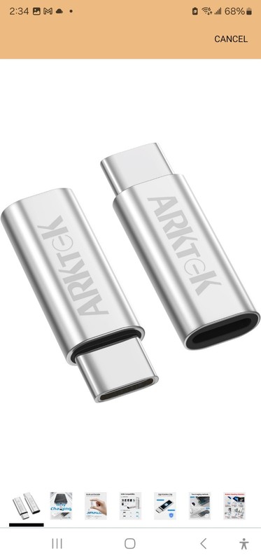 ARKTEK Old Apple Cable Female To Usb-c Male Only Charging Adapter. 2 Pk Of 2
