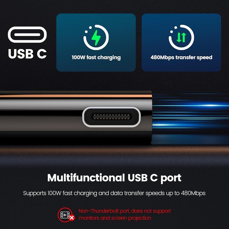 2-in-1 USB C Adapter: Data & Charge Simultaneously gallery