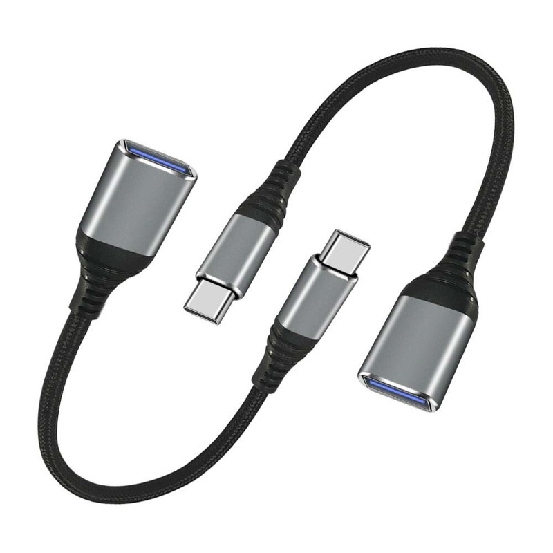 2X USB C Type C Male to USB Type A Female OTG Adapter Converter Cable Cord Kit