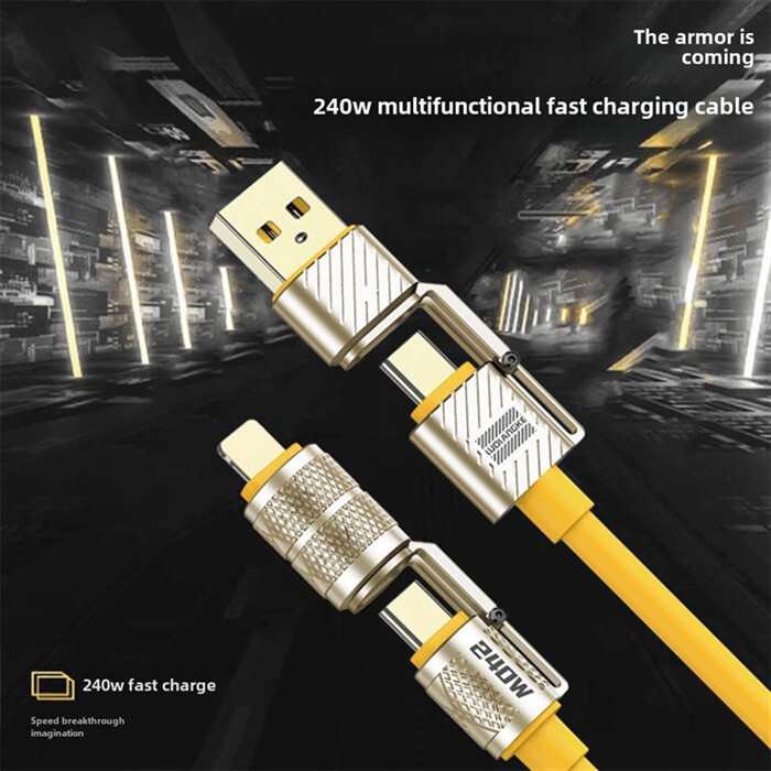 120W 4-Port USB C Fast Wall Charger ,240W 4 in 1 Cable For All Cell Phone iPad gallery