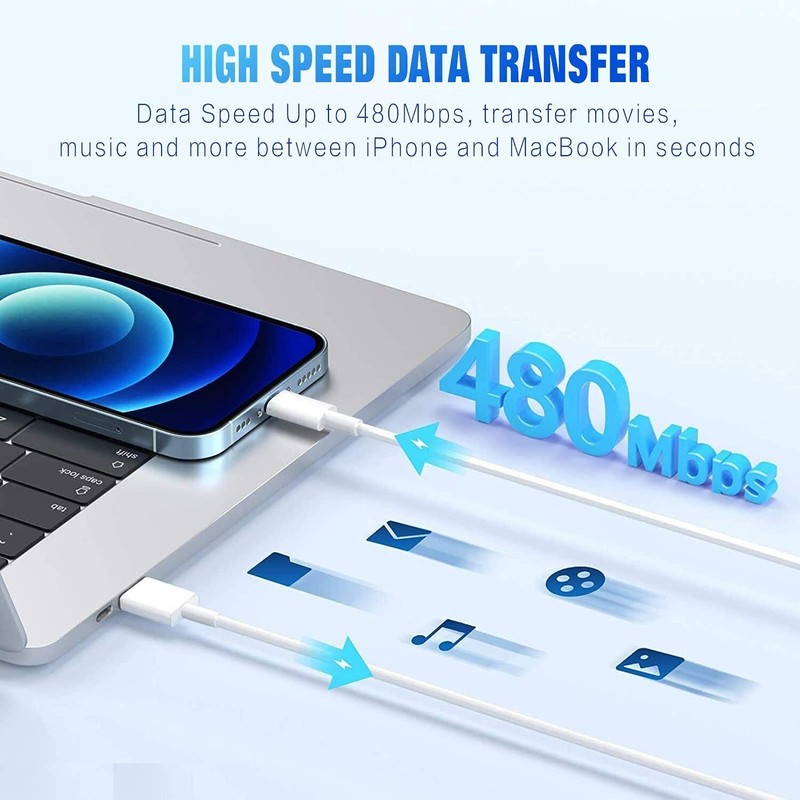 For iPhone 14 13 12 11 XS XR X 8 7 6 Fast Charger Cable USB-C PD Power Adapter gallery