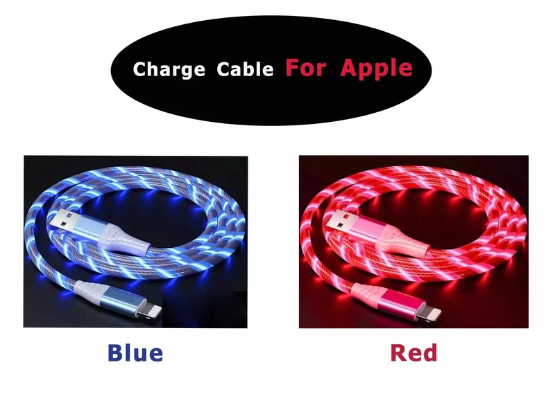New 3.3ft LED flowing Light Up USB Charging Data Sync Cable For Samsung iPhone gallery