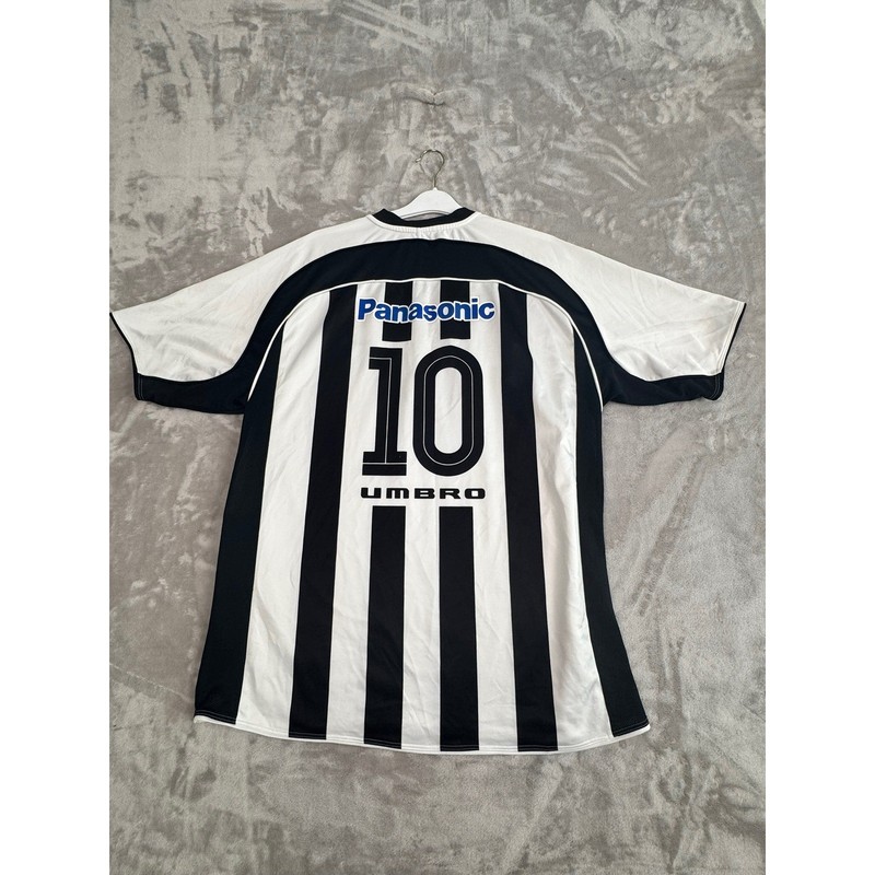 Santos FC Soccer Jersey Umbro Panasonic No Name Mens Size XL Black White gallery