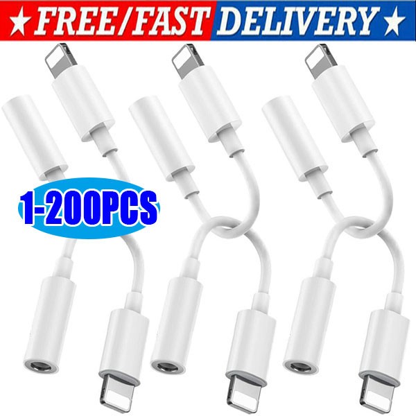 For iPhone Headphone Adapter Jack 8Pin to 3.5mm Aux Cord Dongle Converter lot