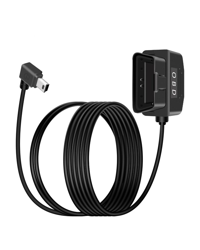 90 Degree Right Angle Mini USB to OBD2 Dash Cam Power Cable Adapter
