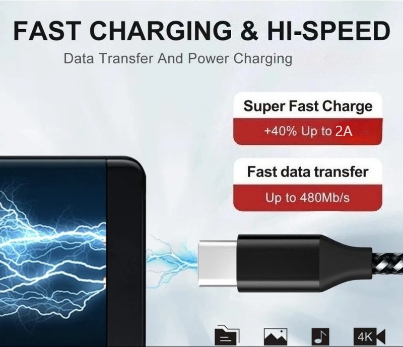Braided USB A To Type-C Fast Charging Data SYNC Charger Cable Cord 3/6ft HOT gallery