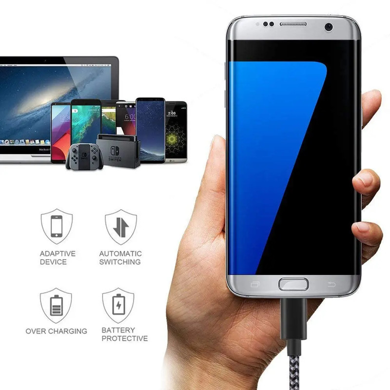 3Pack 10FT/3M Braided USB C Fast Charging Type-C Data Charger Cable Samsung Cord gallery