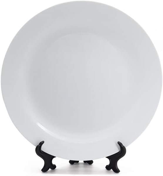 MR.R Sets of 2 Sublimation Blanks White Ceramic Flat Plate with Stand,Porcela... gallery