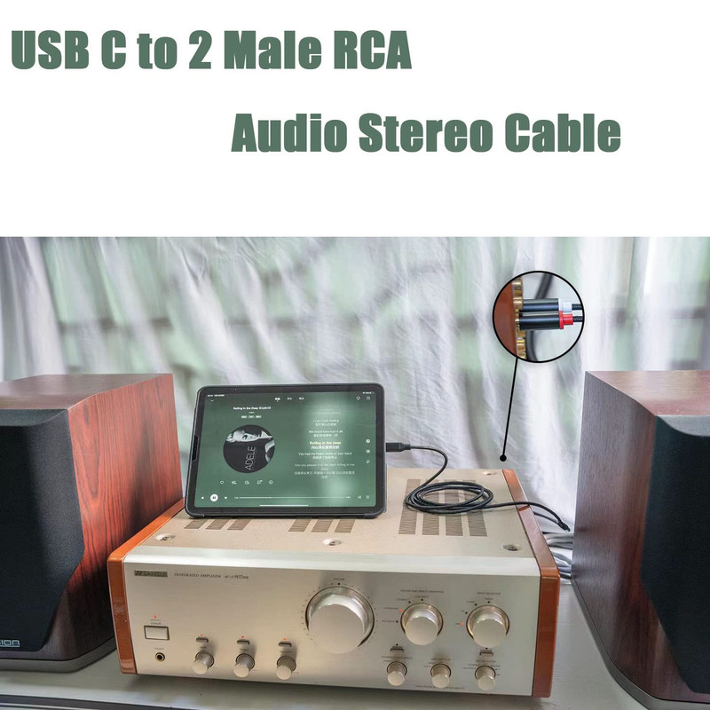(3.3 Feet) USB C to Dual 6.35Mm 1/4 Inch Stereo Splitter Y Cable, USB Type C to gallery