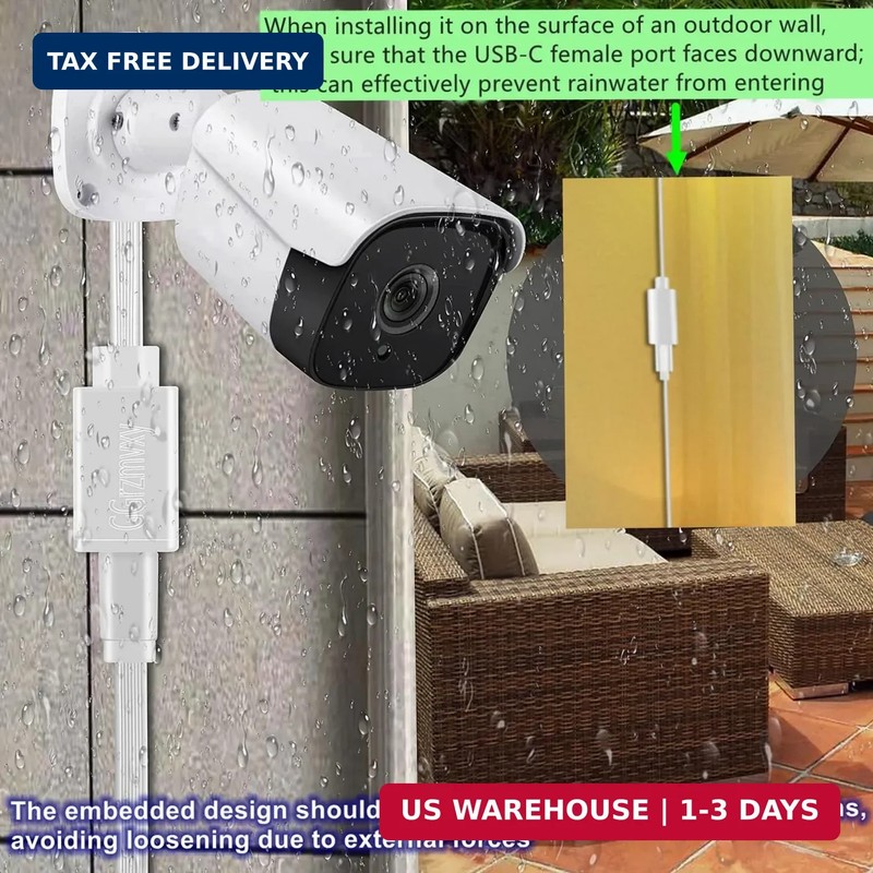 10ft Windproof USB-C Extension Cable, Type C Male to Female Charging Extender Co gallery
