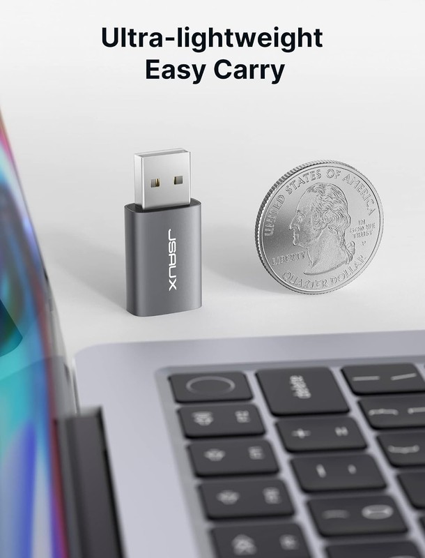 2 Pack USB to 3.5mm Jack Audio Adapter, USB to Audio Aux Adapter External Ste... gallery