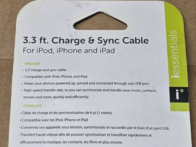 iEssentials Charge & Sync Pink USB Cable 3.3 Foot iPhone, iPod, iPad gallery