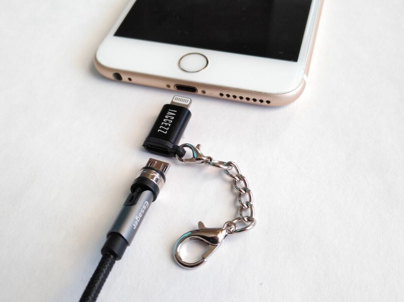 3PCS Lot Micro USB, 8-Pin, Type-C male Charger N Data Adapter w Antilost Layard gallery