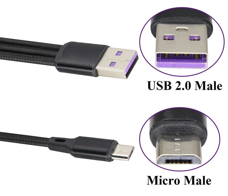 2 PCS Micro USB Multi Charging Cable 4FT 3 in 1 Triple Micro USB Y Cord gallery