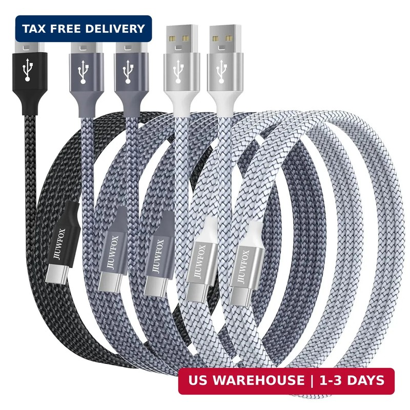 USB to USB C Cable, (5-Pack, 3/3/6/6/10 Ft) for Iphone 17 16 Charger Cord Fast C
