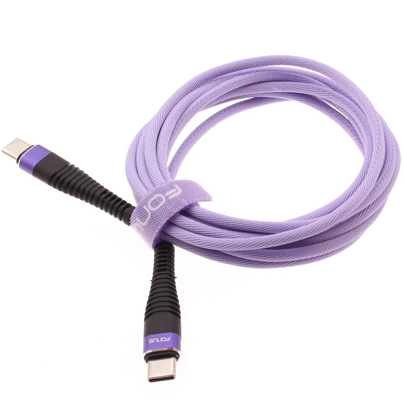 For Galaxy Tab S7/S9/FE/Plus Type-C to USB-C Purple 10ft PD Cable Fast Charger