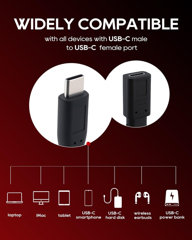 UCEC USBC Splitter 1 in 3 Out Charging Cable, 3-in-1 1FT Short USB C 30cm C gallery