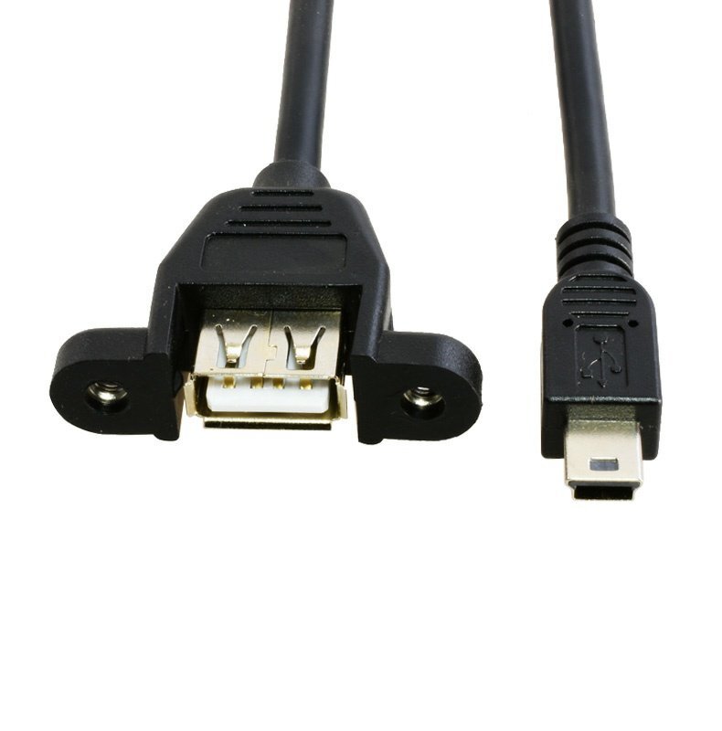 USB Female To Mini 5 Pin Male / Micro USB Adapter Cable Right Angle 0.3m 0.5m 1m gallery