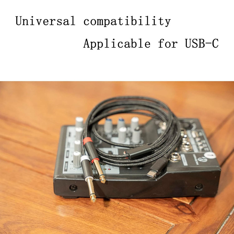 (3.3 Feet) USB C to Dual 6.35Mm 1/4 Inch Stereo Splitter Y Cable, USB Type C to gallery