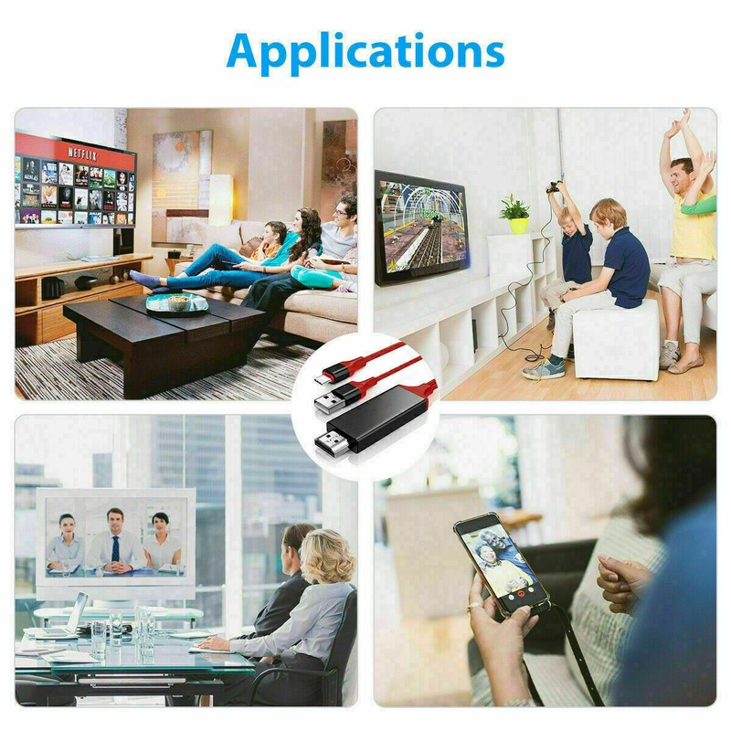 MHL USB-C Type C to HDMI USB A HD TV Cable Adapter For Android Phones Tablet RED gallery