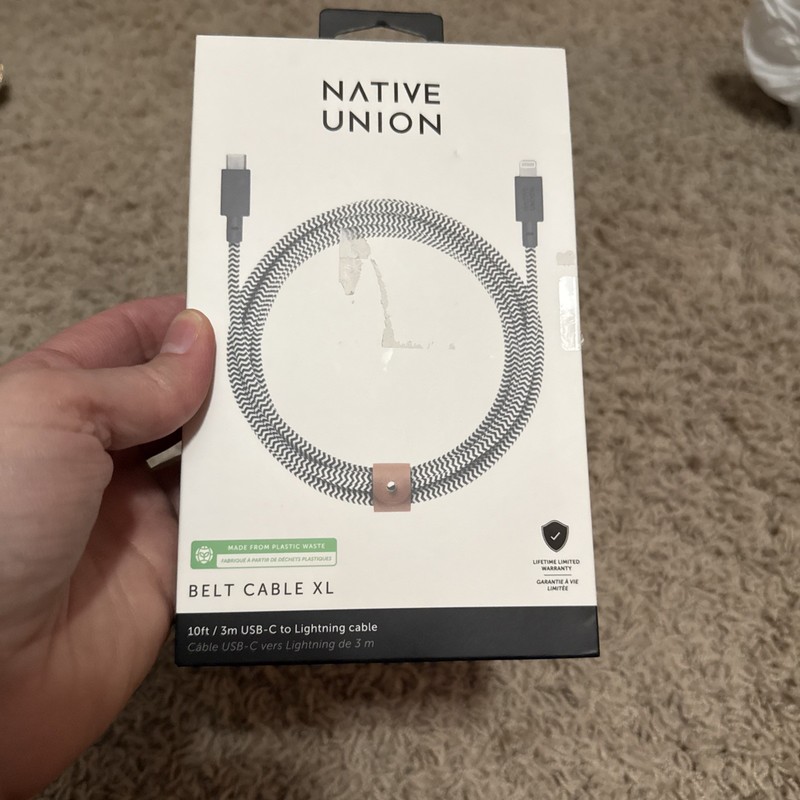 NIB Native Union Belt Cable XL 10 Ft