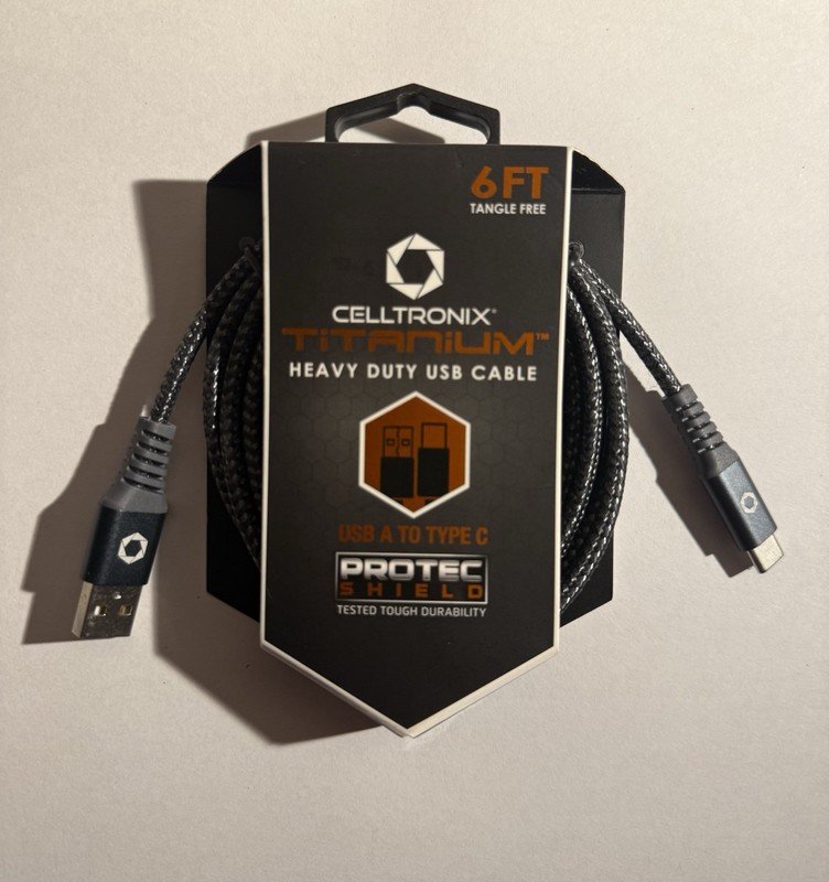 Celltronix Titanium 6′ Tangle Free Heavy Duty USB-C Cable – New