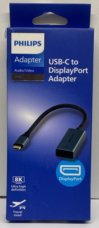 Philips Elite 8K USB-C to DisplayPort Adapter Ultra High Definition Travel