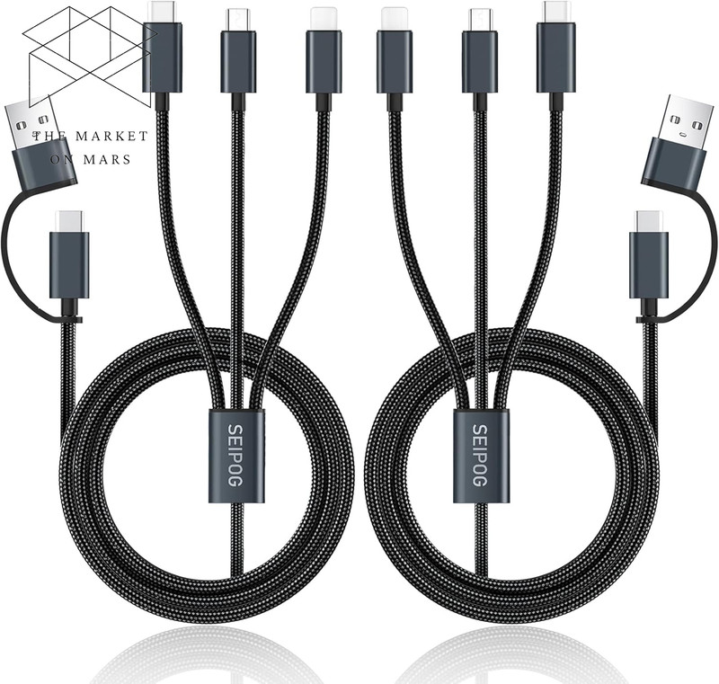 Multi Charging Cable 5in1, 2PCS 4FT USB C/A Multi Charger Cable to Type-C/Micro gallery
