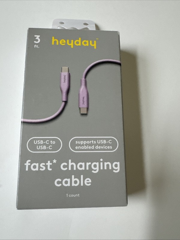 3 Ft. Fast Charging Cable USB-C To USB-C PURPLE ~ NEW