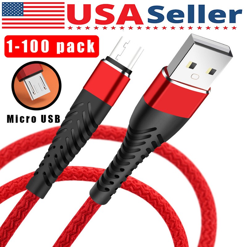 Heavy Duty Micro USB Fast Charger Data Cable Cord For Samsung LOT Android HTC LG