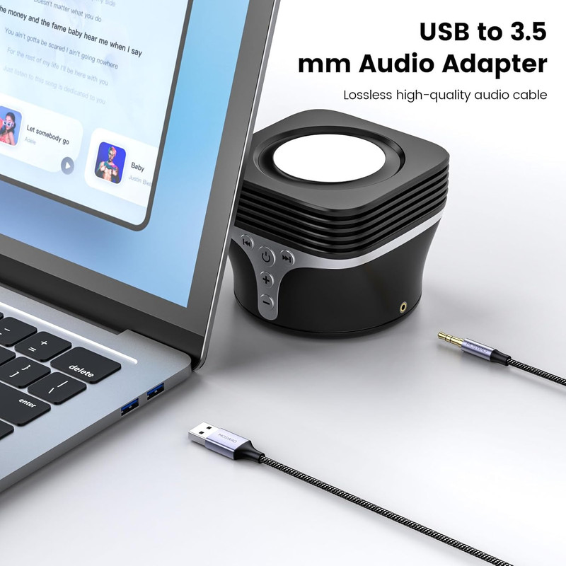 USB to 3.5Mm, USB to Audio Jack Adapter, PC 3.5Mm Male AUX Stereo Audio Converte gallery