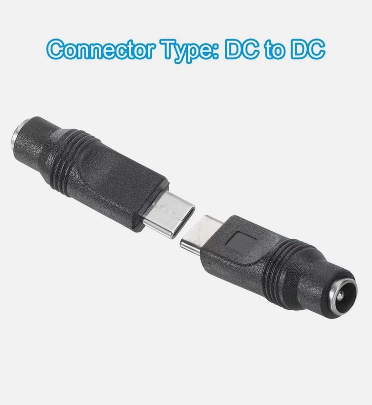 2 x DC Power Adapter Type C USB Male to DC 5.5x2.1mm Female Connector Black gallery