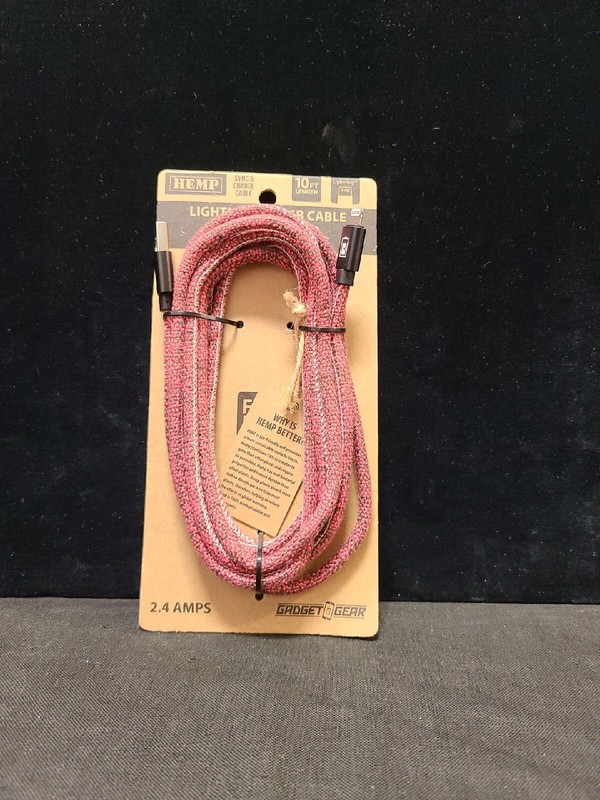 10FT Hemp Rope 8-Pin usb cable 2.4 AMPS